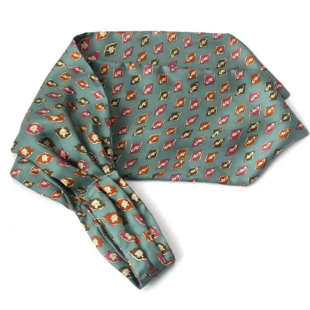 New Dusty Green Nautical Motive‎ Men's Cravat Ascot Gift Box A067